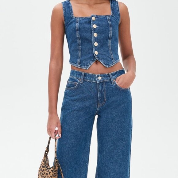 Reformation Bo Denim Top New with tags! $180 retail Size 8 Denim tank - Picture 3 of 5